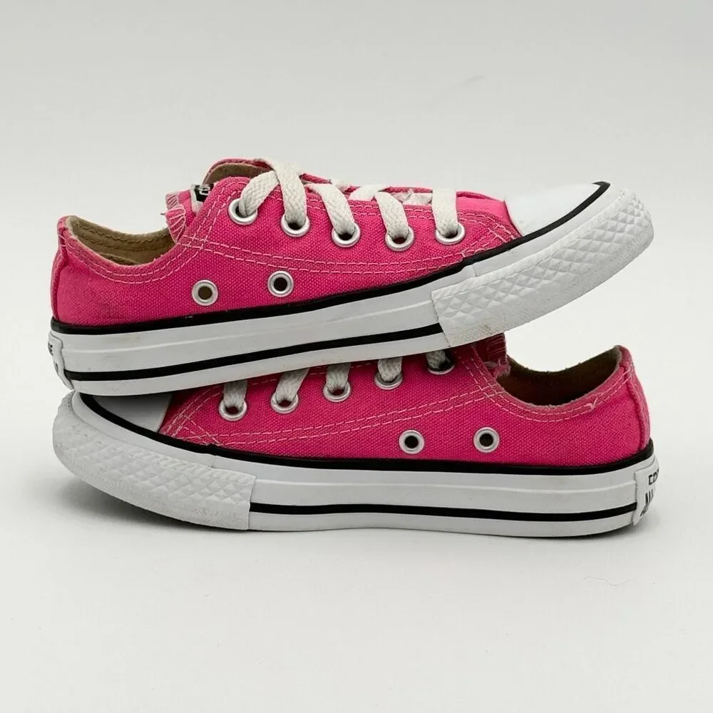 Converse All Star Chuck Taylor Low Lace Up Hot Pink Slater Sneakers - Little Kid